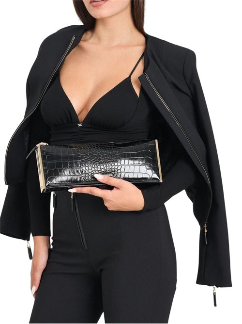 Giacca in doppio crêpe con dettagli oro Elisabetta Franchi | GI17356E2110